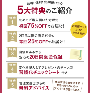 ベルタヘアローション 定期便パック 5大特典